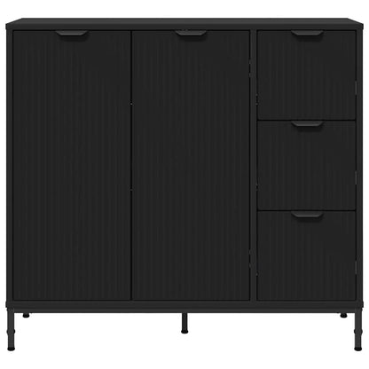 Sideboard Schwarz 89,5 x 33 x 82 cm Holzwerkstoff
