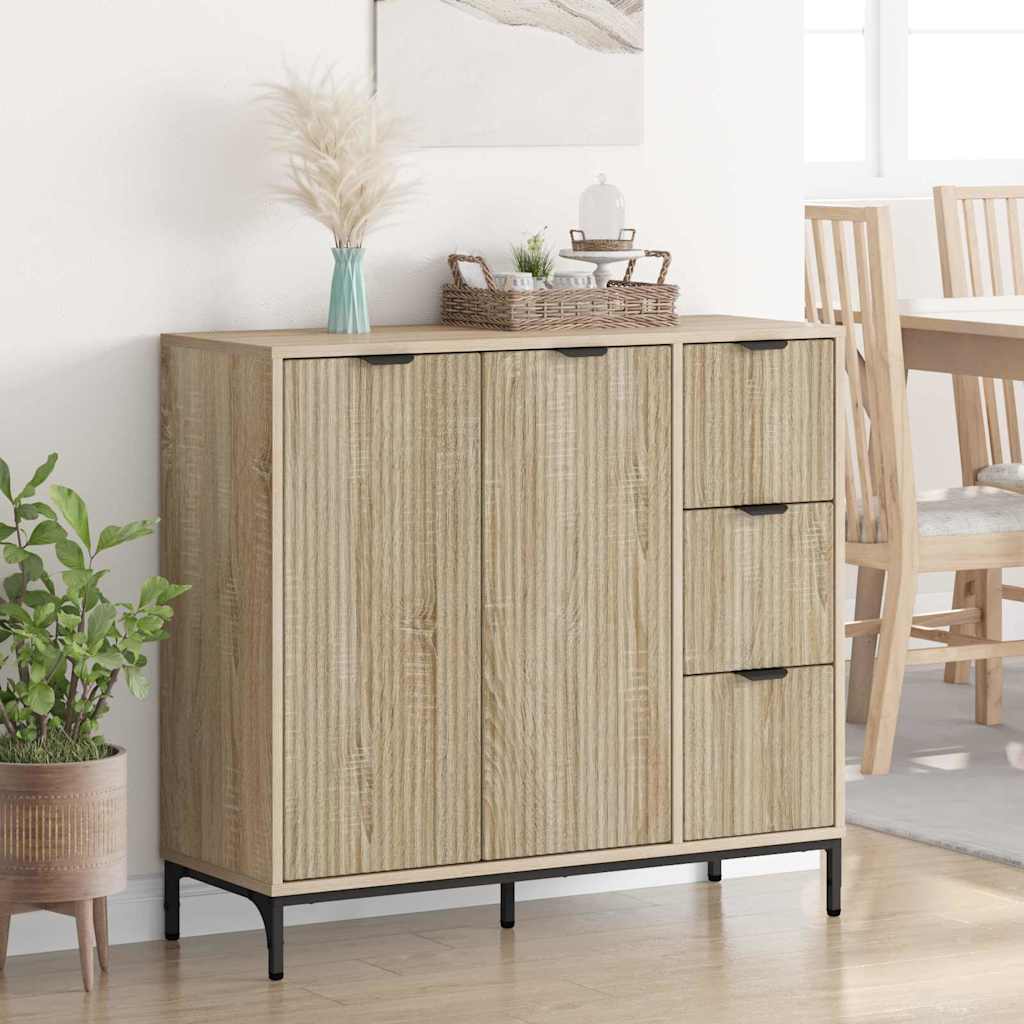 Sideboard Sonoma-Eiche 89,5 x 33 x 82 cm Holzwerkstoff