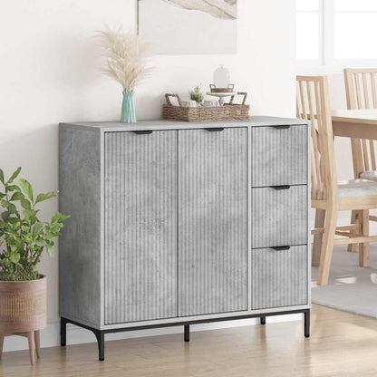Sideboard Betongrau 89,5 x 33 x 82 cm Holzwerkstoff