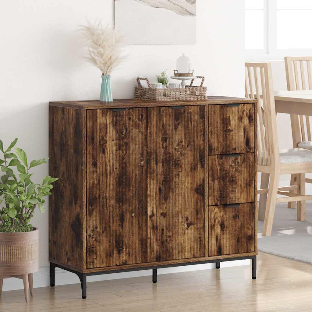 Sideboard Räuchereiche 89,5 x 33 x 82 cm Holzwerkstoff