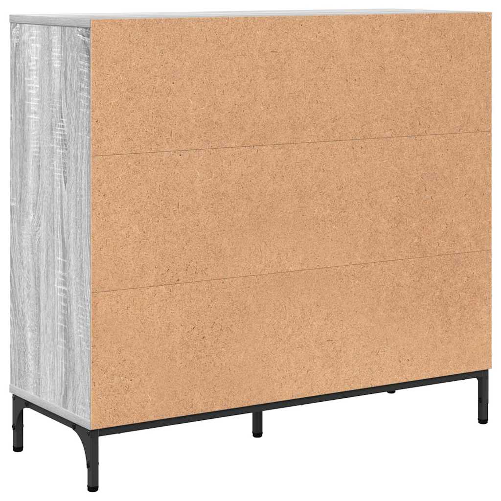 Sideboard Grau Sonoma 89,5 x 33 x 82 cm Holzwerkstoff