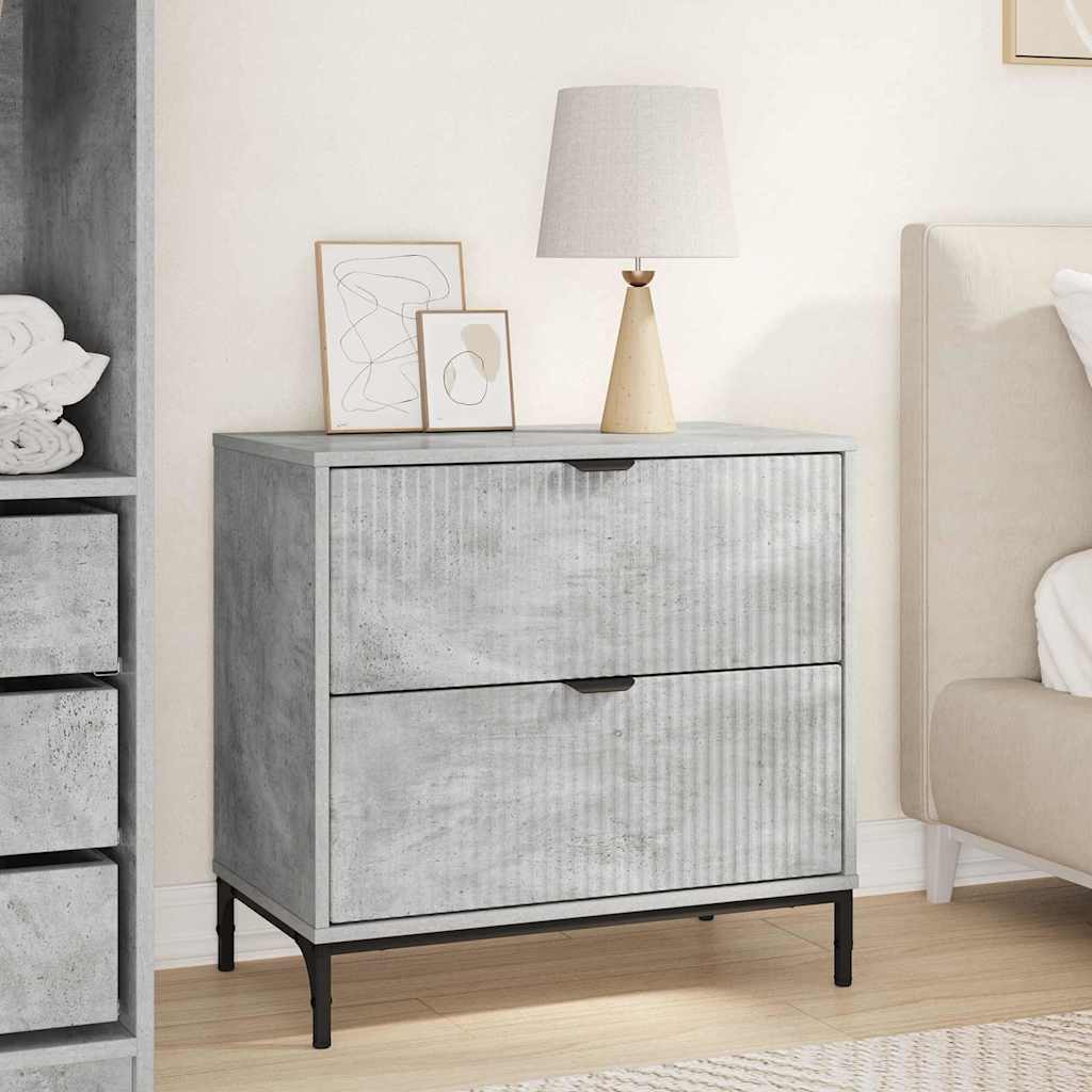 Nachttisch Betongrau 63,5 x 36 x 61 cm Holzwerkstoff