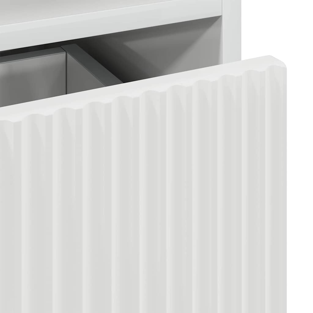 Nachttisch Hochglanz-Weiß 49 x 36 x 61 cm Holzwerkstoff