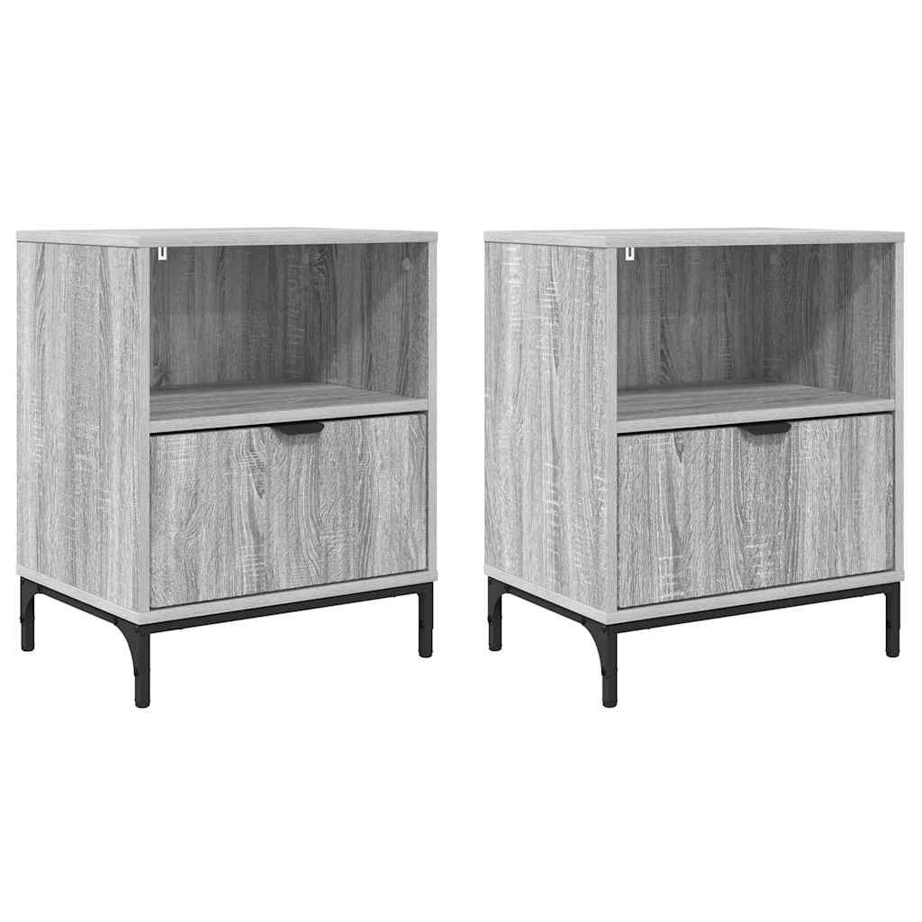 Nachttische 2 pcs Grau Sonoma 49 x 36 x 61 cm Holzwerkstoff