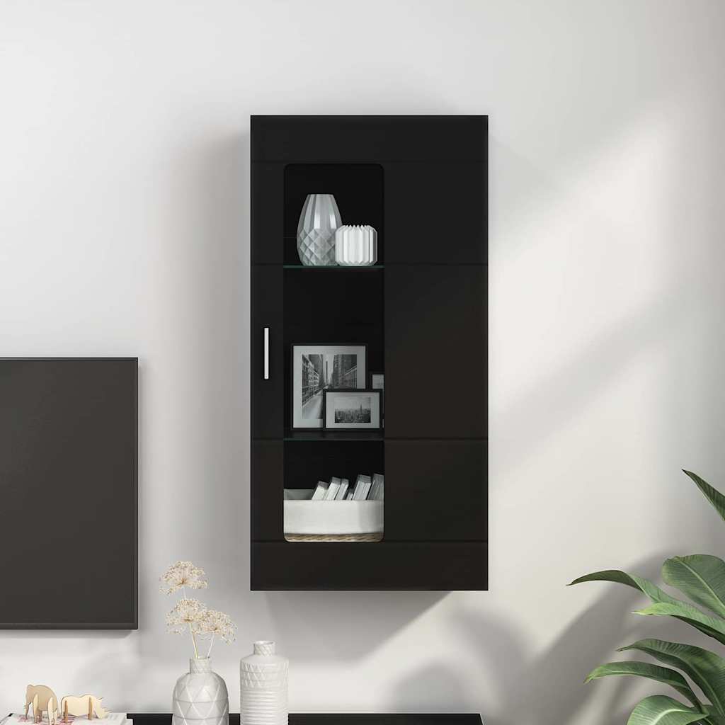 Wandmontierter Schrank Schwarz 55 x 29 x 100 cm Holzwerkstoff
