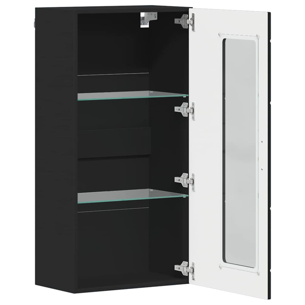Wandmontierter Schrank Schwarz 55 x 29 x 100 cm Holzwerkstoff