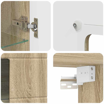 Wandmontierter Schrank mit Regal Sonoma-Eiche 55 x 29 x 100 cm
