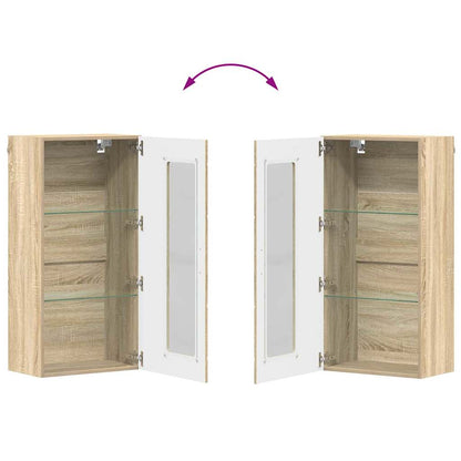 Wandmontierter Schrank mit Regal Sonoma-Eiche 55 x 29 x 100 cm