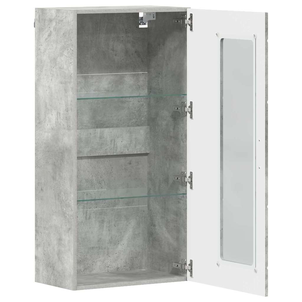Wandmontierter Schrank Betongrau 55 x 29 x 100 cm Holzwerkstoff