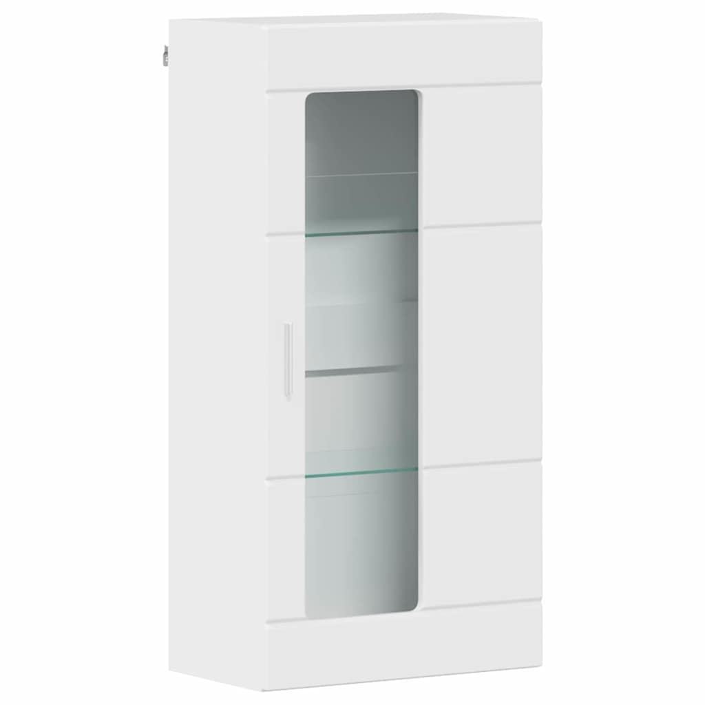 Wandmontierter Schrank mit Tür Hochglanz-Weiß 55 x 29 x 100 cm