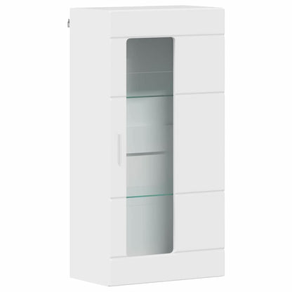Wandmontierter Schrank mit Tür Hochglanz-Weiß 55 x 29 x 100 cm