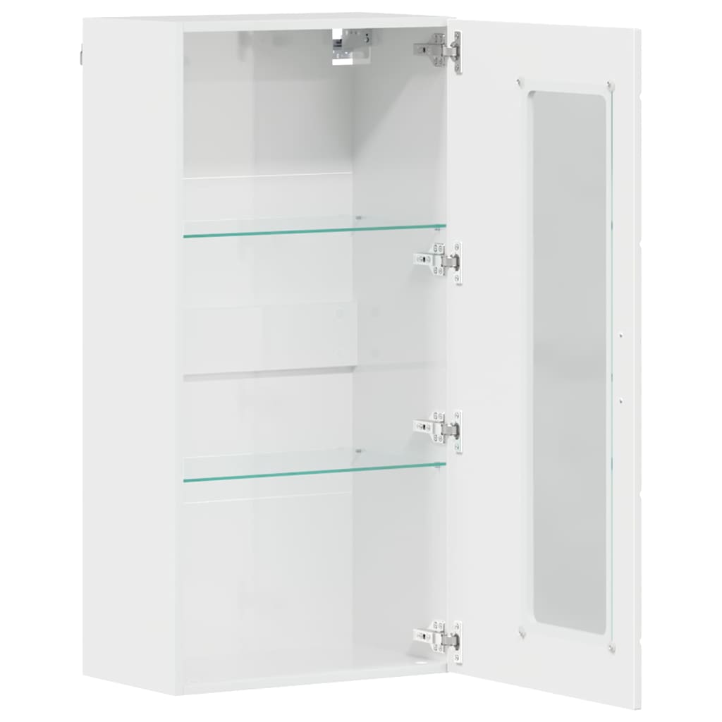 Wandmontierter Schrank mit Tür Hochglanz-Weiß 55 x 29 x 100 cm