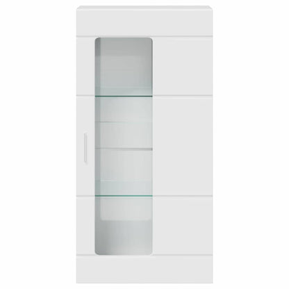 Wandmontierter Schrank mit Tür Hochglanz-Weiß 55 x 29 x 100 cm
