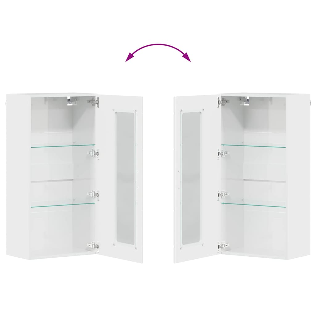 Wandmontierter Schrank mit Tür Hochglanz-Weiß 55 x 29 x 100 cm