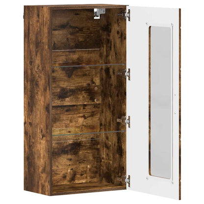 Wandmontierter Schrank mit Regal Räuchereiche 55 x 29 x 100 cm