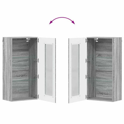 Wandmontierter Schrank mit Regal Grau Sonoma 55 x 29 x 100 cm
