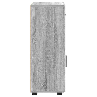 Wandmontierter Schrank mit Regal Grau Sonoma 55 x 29 x 100 cm
