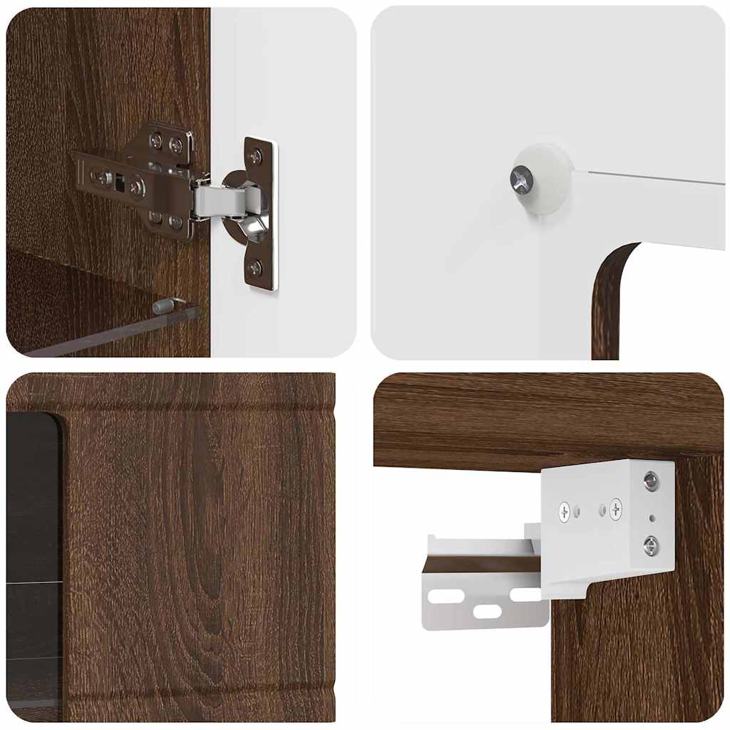 Wandmontierter Schrank Braun Eichen-Optik 55 x 29 x 100 cm