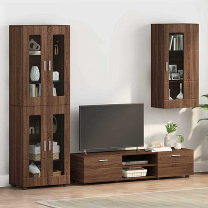 Wandmontierter Schrank Braun Eichen-Optik 55 x 29 x 100 cm
