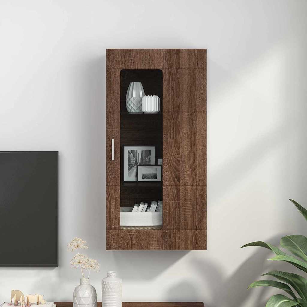 Wandmontierter Schrank Braun Eichen-Optik 55 x 29 x 100 cm