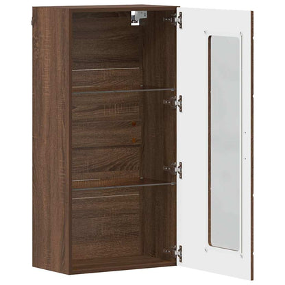 Wandmontierter Schrank Braun Eichen-Optik 55 x 29 x 100 cm