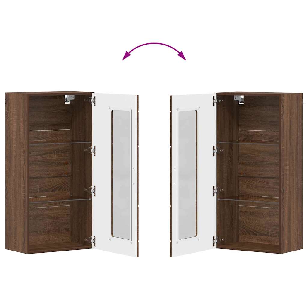 Wandmontierter Schrank Braun Eichen-Optik 55 x 29 x 100 cm