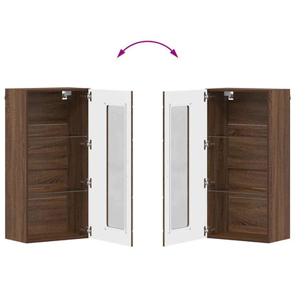Wandmontierter Schrank Braun Eichen-Optik 55 x 29 x 100 cm