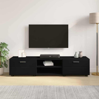 TV-Schränk mit Regal Schwarz 150 x 39 x 30 cm Holzwerkstoff