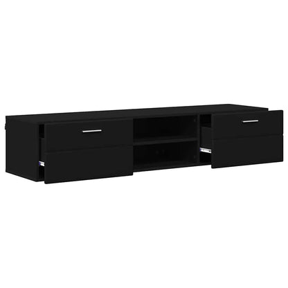 TV-Schränk mit Regal Schwarz 150 x 39 x 30 cm Holzwerkstoff