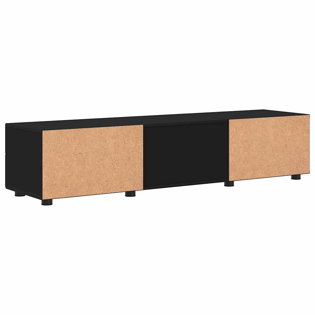 TV-Schränk mit Regal Schwarz 150 x 39 x 30 cm Holzwerkstoff