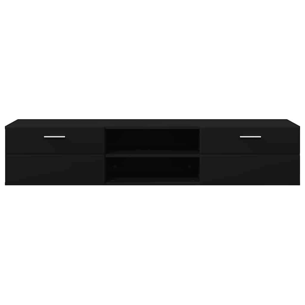 TV-Schränk mit Regal Schwarz 150 x 39 x 30 cm Holzwerkstoff