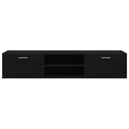 TV-Schränk mit Regal Schwarz 150 x 39 x 30 cm Holzwerkstoff