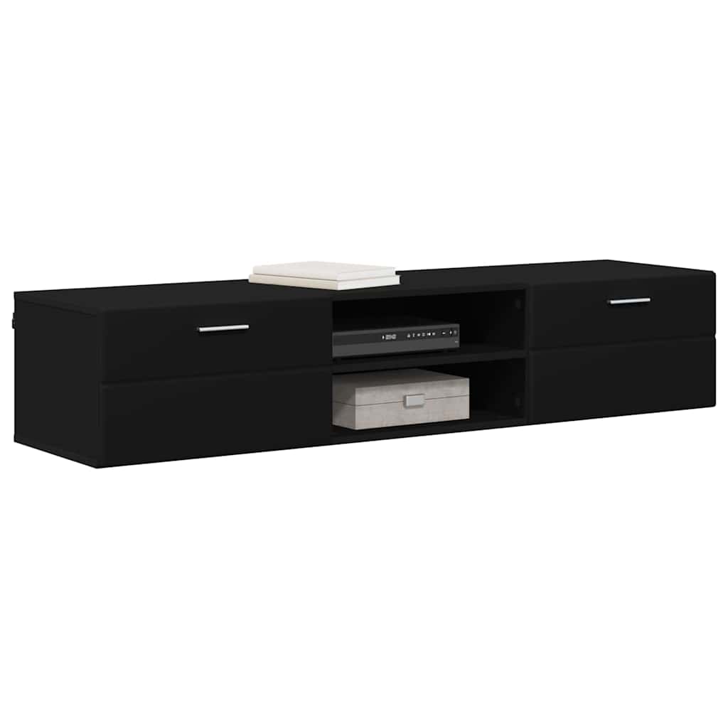 TV-Schränk mit Regal Schwarz 150 x 39 x 30 cm Holzwerkstoff
