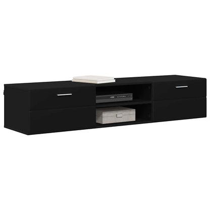 TV-Schränk mit Regal Schwarz 150 x 39 x 30 cm Holzwerkstoff