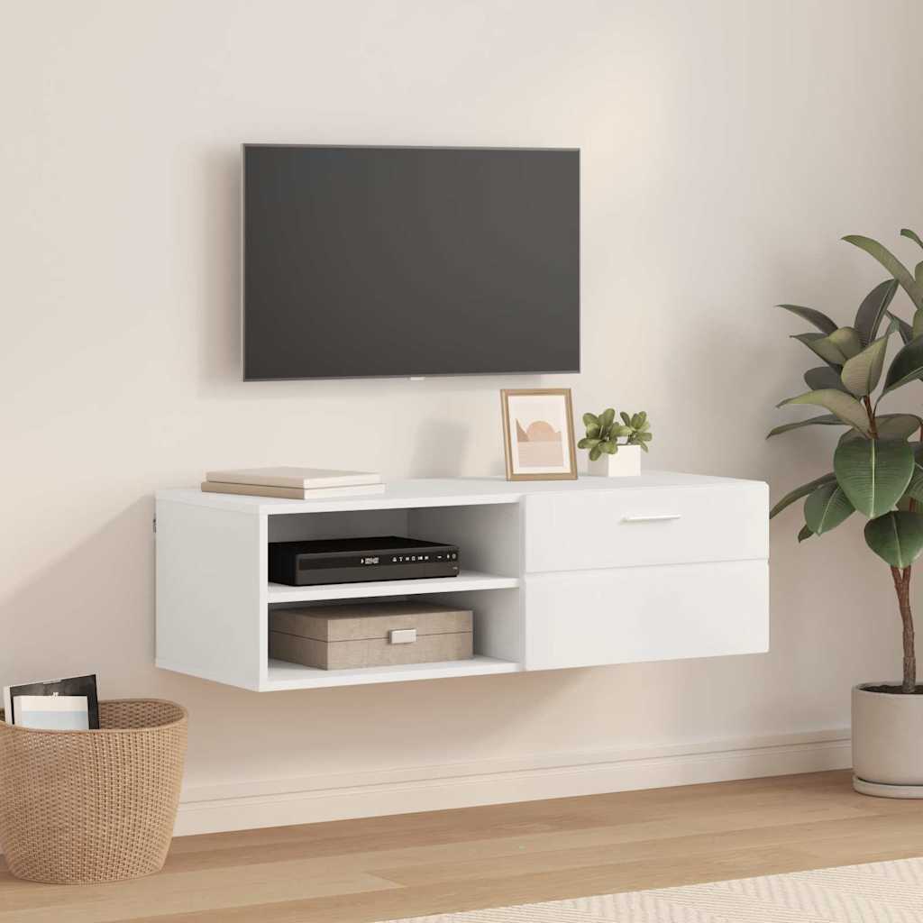 TV-Schränk mit Schubladen Weiß 100.5 x 39 x 30 cm Holzwerkstoff