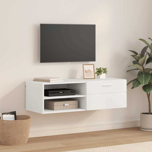 TV-Schränk mit Schubladen Weiß 100.5 x 39 x 30 cm Holzwerkstoff
