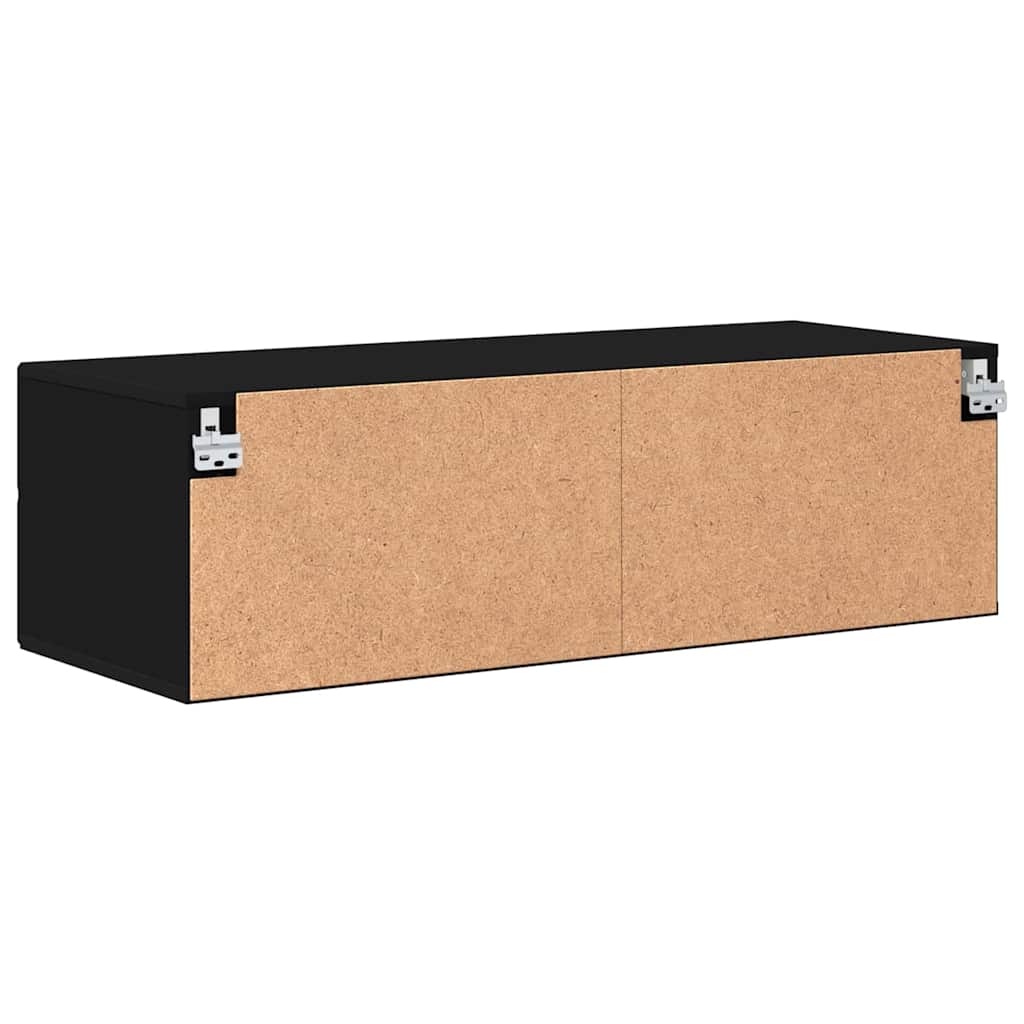 TV-Schränk mit Regal Schwarz 100.5 x 39 x 30 cm Holzwerkstoff