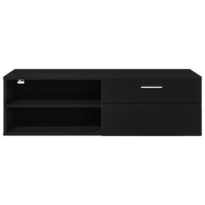 TV-Schränk mit Regal Schwarz 100.5 x 39 x 30 cm Holzwerkstoff