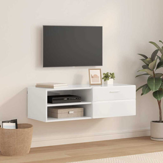 TV-Schränk mit Regal Betongrau 100.5 x 39 x 30 cm Holzwerkstoff