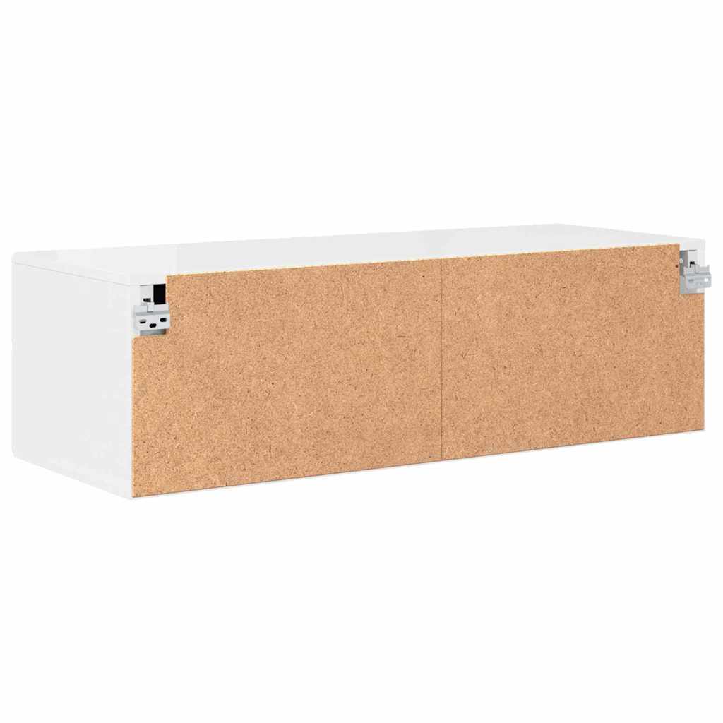 Holzschrank Hochglanz Weiß 100,5 x 39 x 30 cm Holzwerkstoff