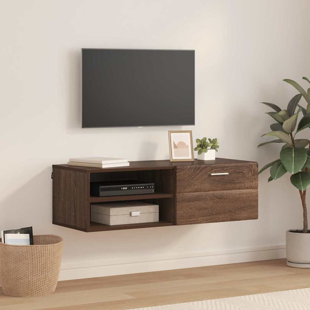 TV-Schränk Braune Eiche 100.5 x 39 x 30 cm Holzwerkstoff