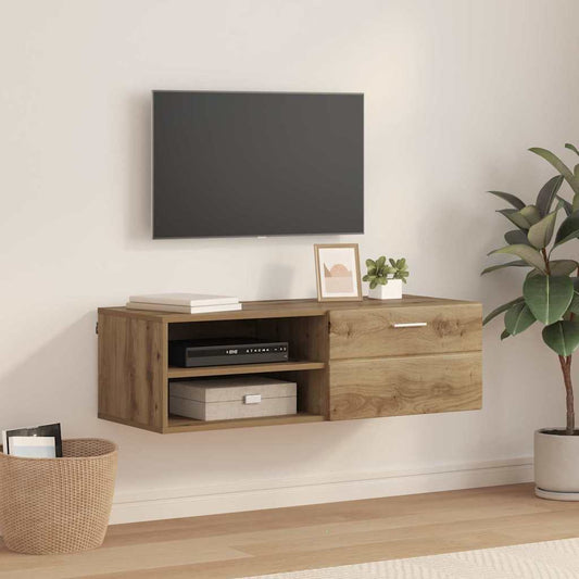 TV-Schränk Eiche handwerklich 100.5 x 39 x 30 cm Holzwerkstoff