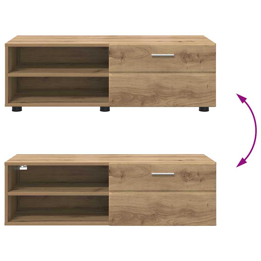 TV-Schränk Eiche handwerklich 100.5 x 39 x 30 cm Holzwerkstoff
