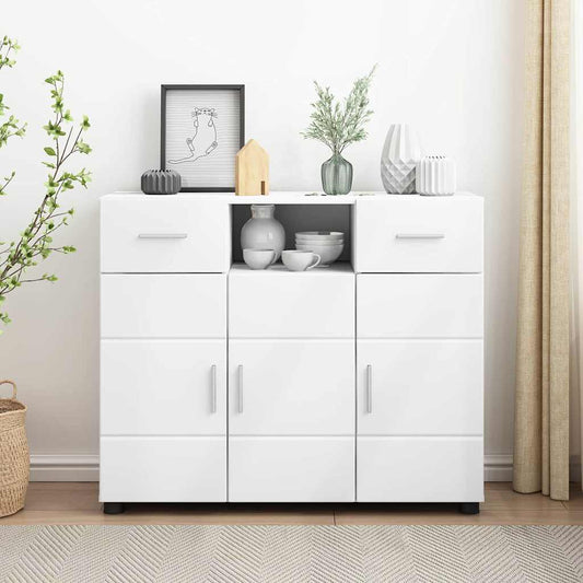 Sideboard mit Schubladen Weiß 88.5 x 30.5 x 73 cm Holzwerkstoff