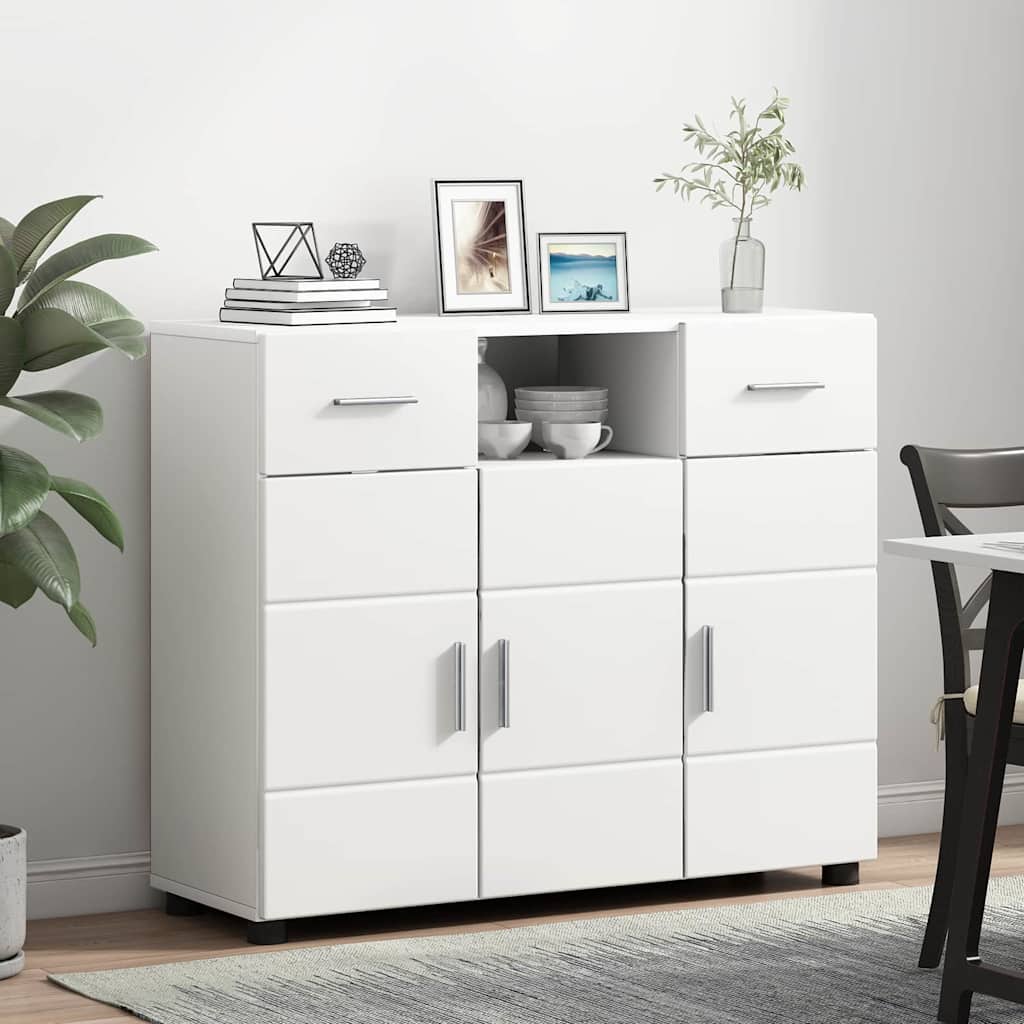 Sideboard mit Schubladen Weiß 88.5 x 30.5 x 73 cm Holzwerkstoff