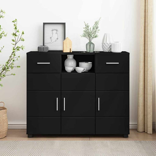 Sideboard mit Tür Schwarz 88.5 x 30.5 x 73 cm Holzwerkstoff