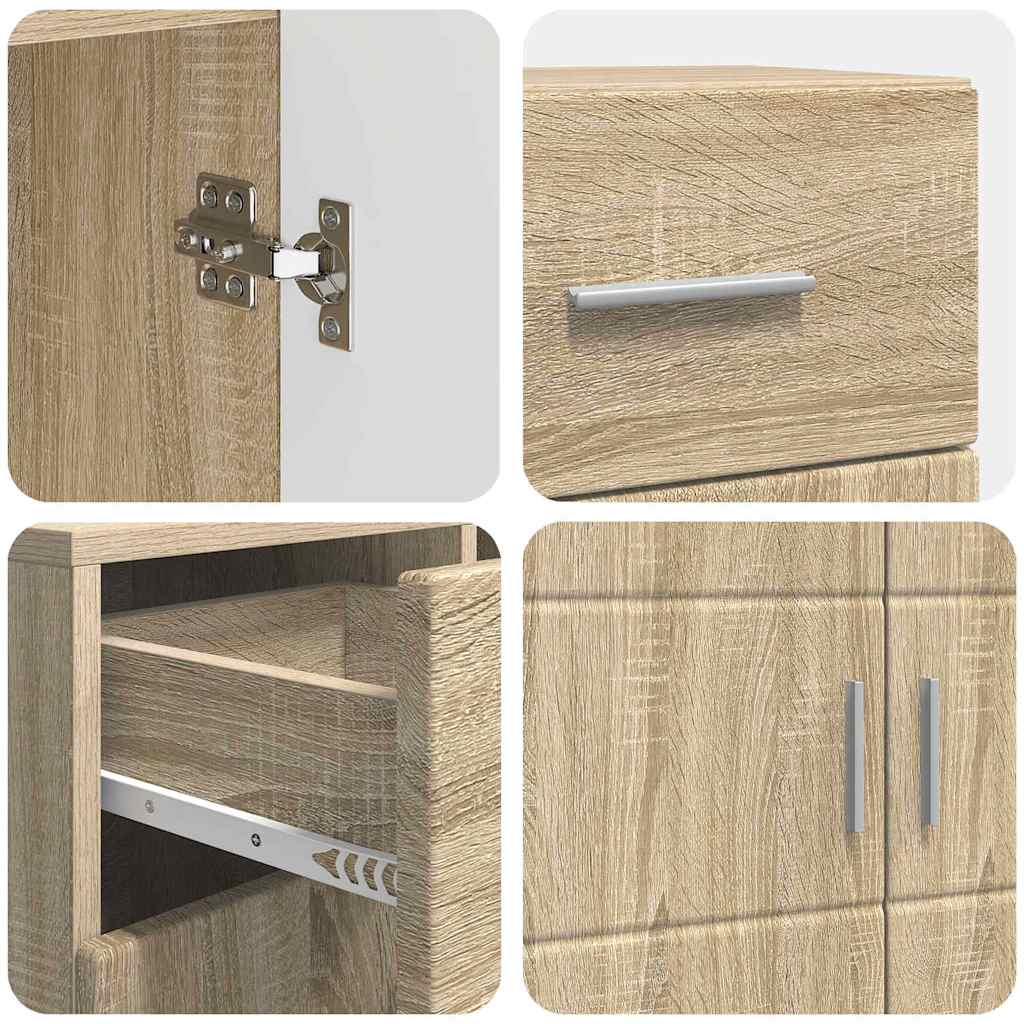 Sideboard Sonoma Eiche 88.5 x 30.5 x 73 cm Holzwerkstoff
