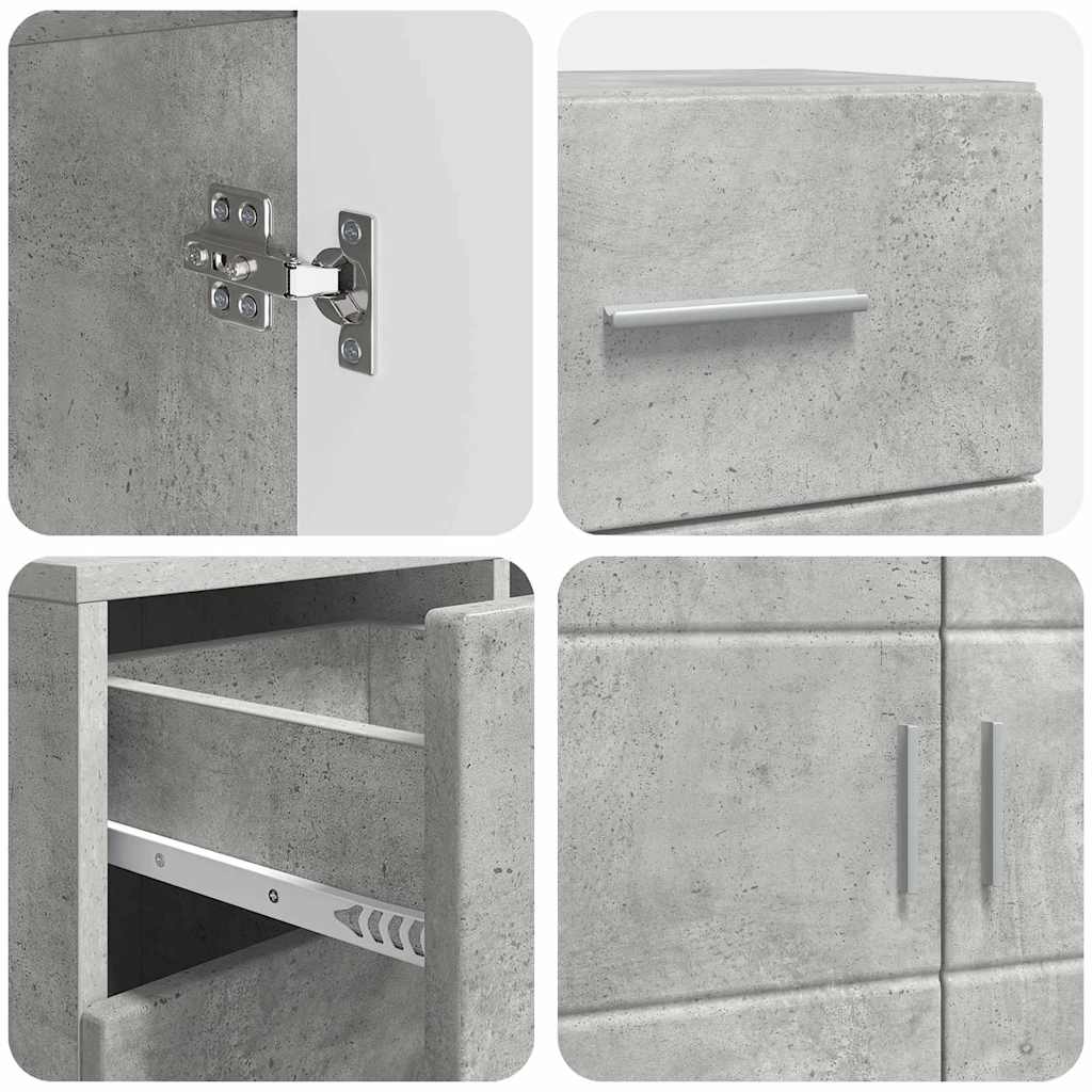 Sideboard mit Tür Betongrau 88.5 x 30.5 x 73 cm Holzwerkstoff