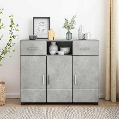 Sideboard mit Tür Betongrau 88.5 x 30.5 x 73 cm Holzwerkstoff