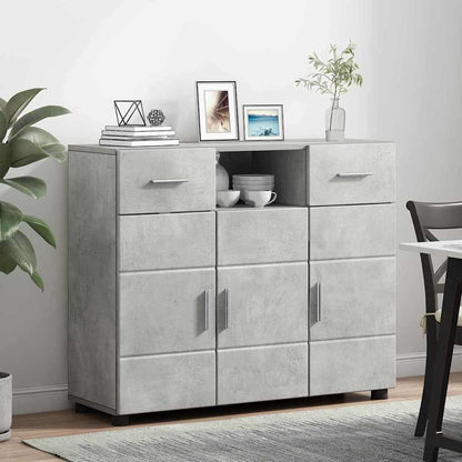 Sideboard mit Tür Betongrau 88.5 x 30.5 x 73 cm Holzwerkstoff